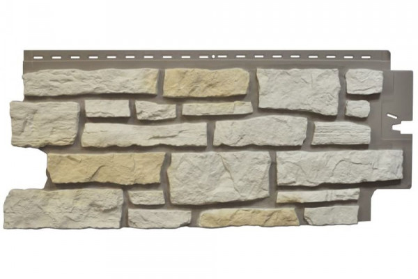 Цокольный сайдинг Nailite Creek Ledgestone (Бутовый камень) Ivory White